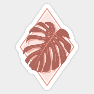 Tropical Plant. Monstera (Pink and plum shades) Sticker